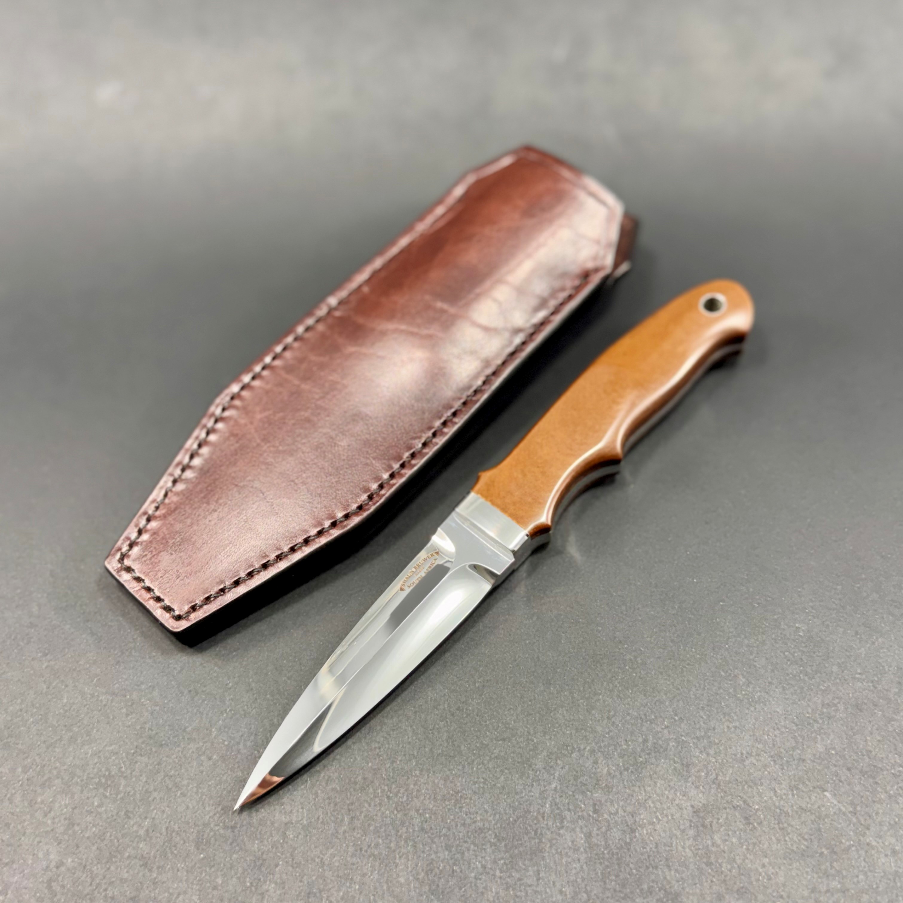 Loveless New York Special Dagger with 303 stainless fittings and vintage Westinghouse butterscotch micarta